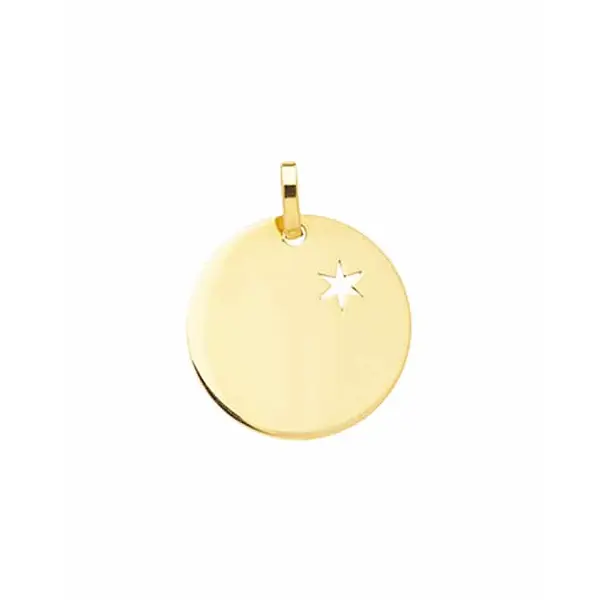 Médaille suivre l'étoile personnalisable | Or 18 carats