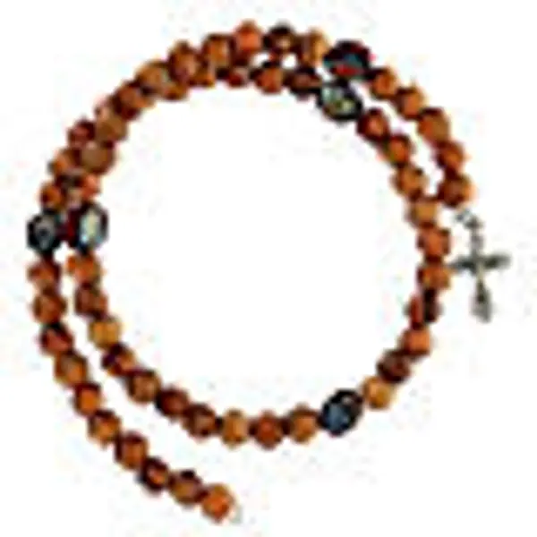 Bracelet à ressort en bois d'olivier avec image
