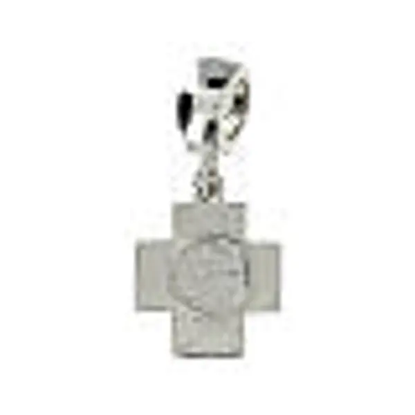 Breloque avec passant visage Saint Pio argent 925