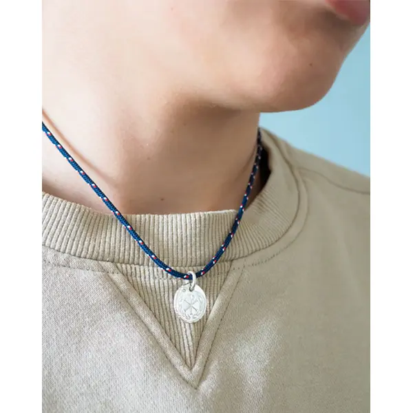 Collier médaille Chrisme frappée main
