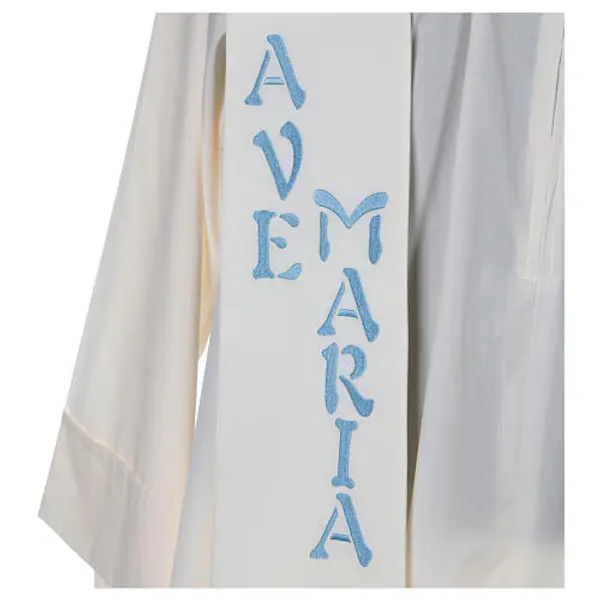 Etole liturgique 100% polyester symbole Mariale