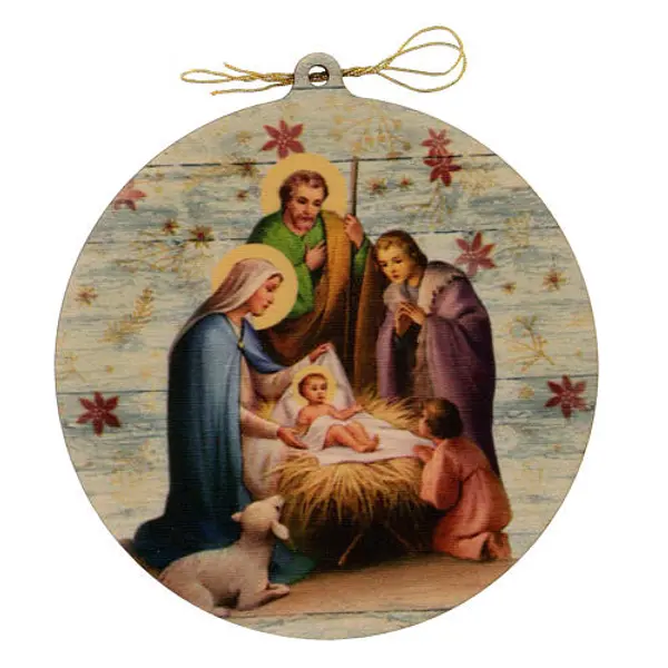 Décoration de Noël bois façonné Crèche avec bergers