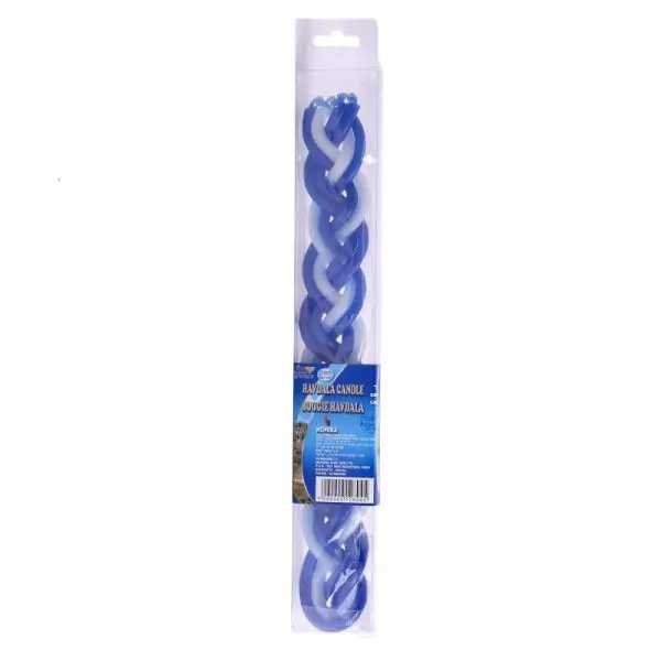 Bougie à Havdala bleu et blanc