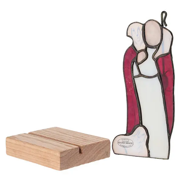 Jésus Bon Pasteur de table en verre coloré 16x8,5x7 cm