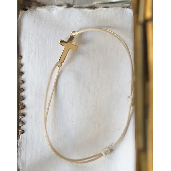 Bracelet Croix personnalisable | Or 18 carats