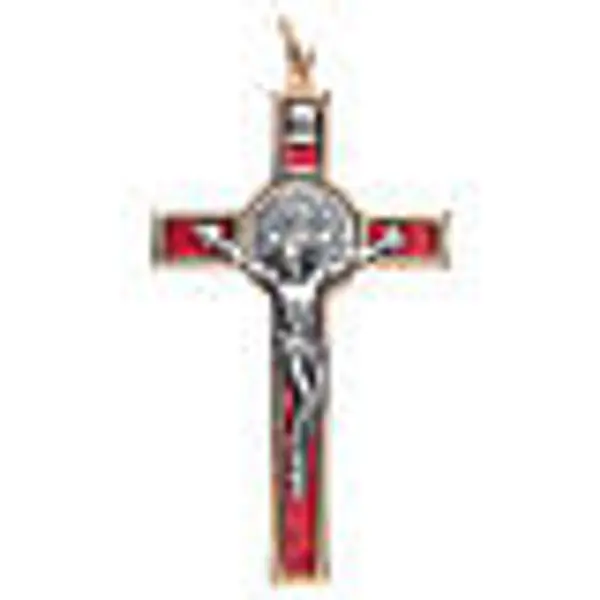 Croix de St. Benoît rouge élégant