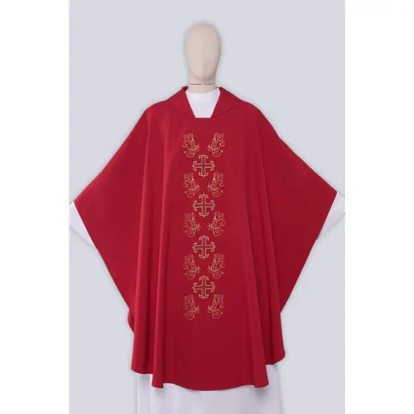 Chasuble rouge brodée G11/c