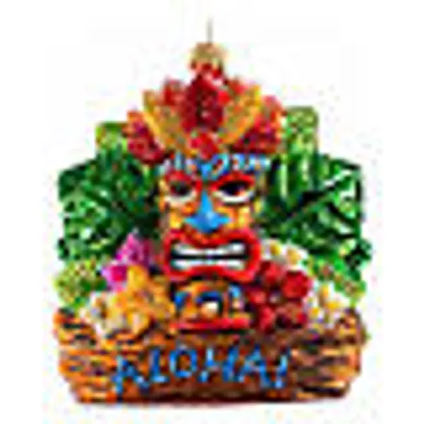 Aloha tiki décoration verre soufflé sapin Noël h 11 cm