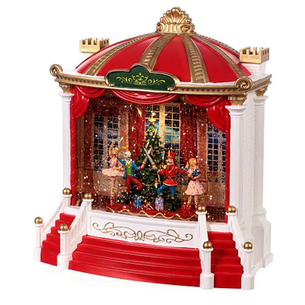 Scène de théâtre verre neige Ballet Casse-Noisette 25x20x10 cm LED