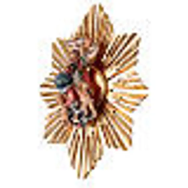 Image de Dieu avec St Esprit et rayons dorés crèche Original Berger bois peint Val Gardena 10 cm