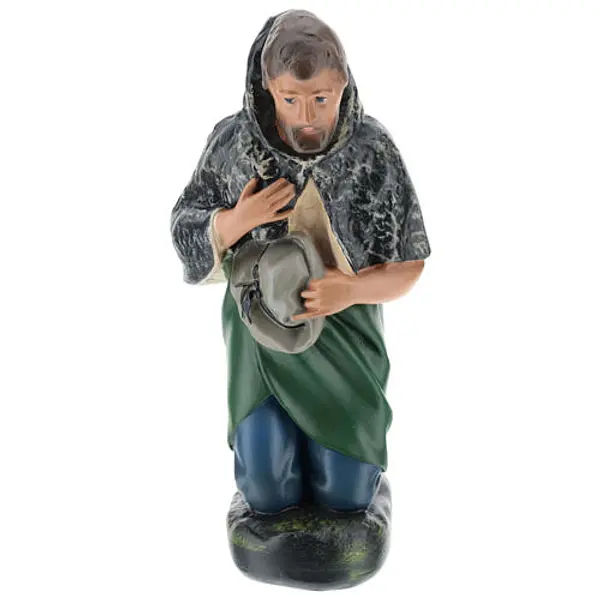 Berger avec chapeau agenouillé plâtre 30 cm Arte Barsanti