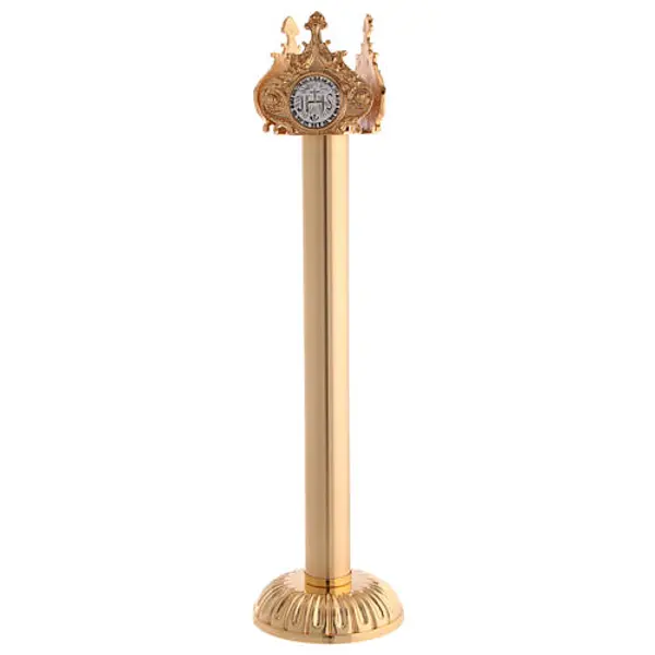 Chandelier de procession laiton doré moulé h totale 54 cm