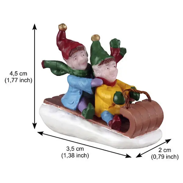 Toboganning figurine Lemax Santa's Wonderland 4x4x2 cm - 62624