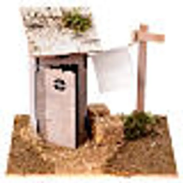 Latrine avec fil à linges 15x15x15 cm crèche 6 cm