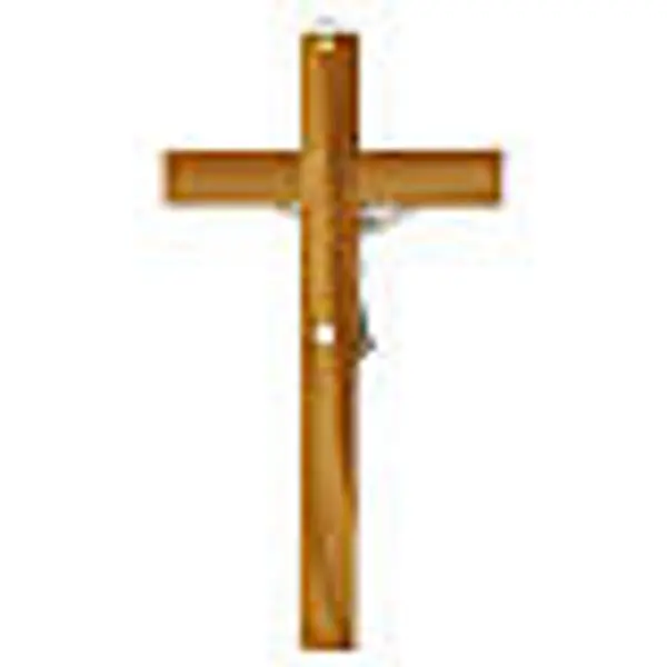 Croix olivier corps argent satiné 50 cm Valenti Argenti