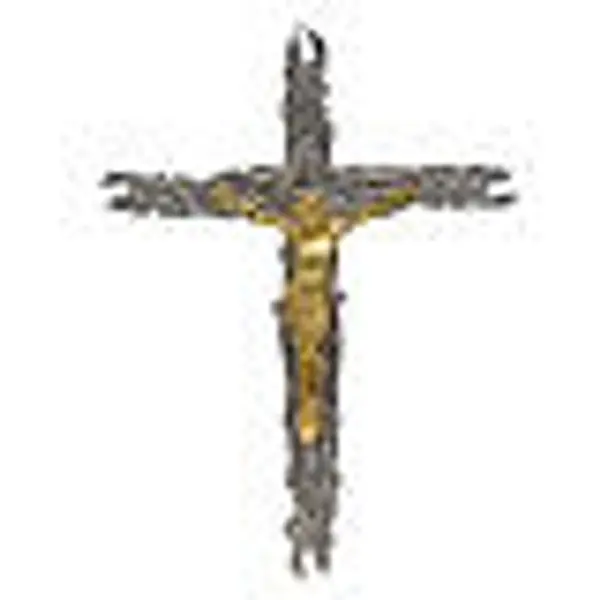 Crucifix en bronze feuilles olivier, fruits