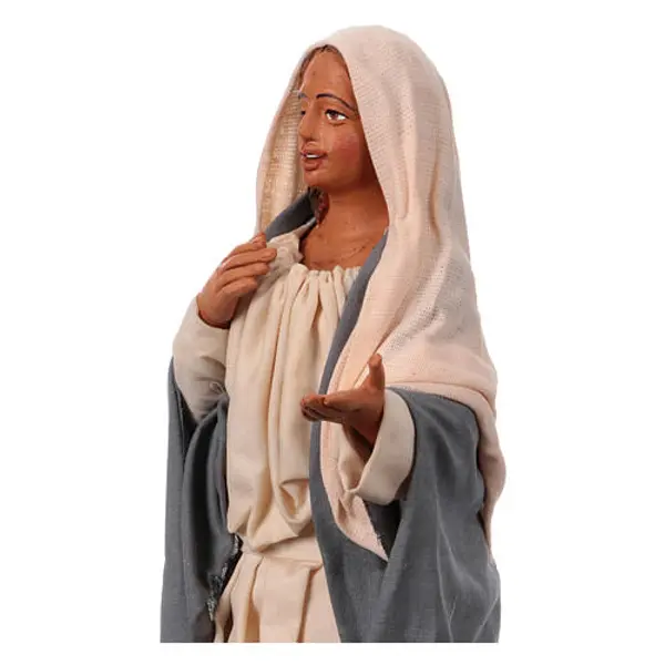 Femme qui sourit en terre cuite crèche pascale napolitaine 30 cm