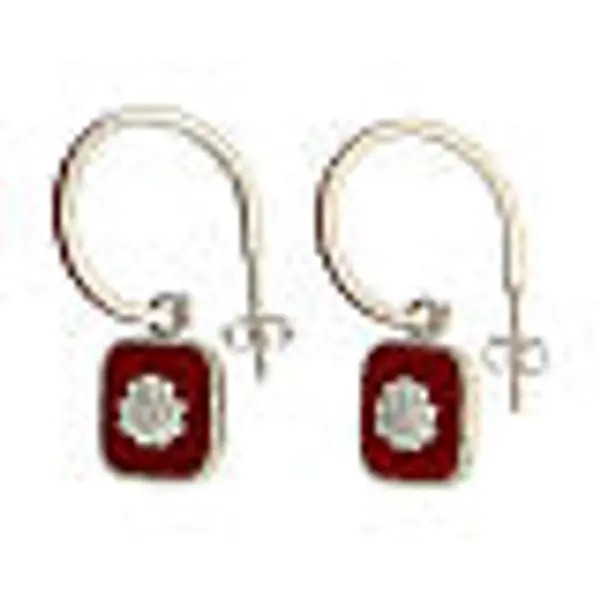 Boucles d'oreille argent 925 pendentif rouge avec coquillage HOLYART