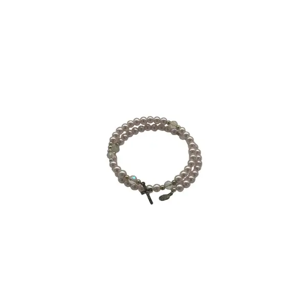 Chapelet-Bracelet à Perles Roses avec Médaille