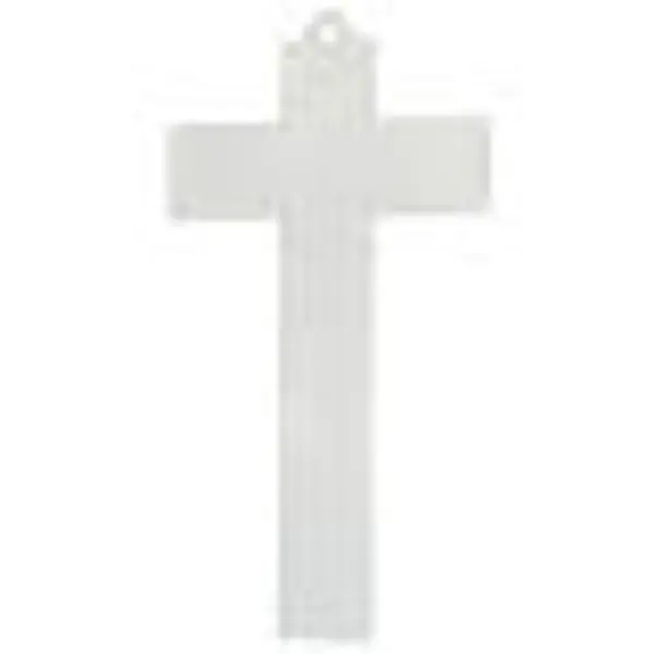 Crucifix verre de Murano dégradé blanc-gris 25x15 cm