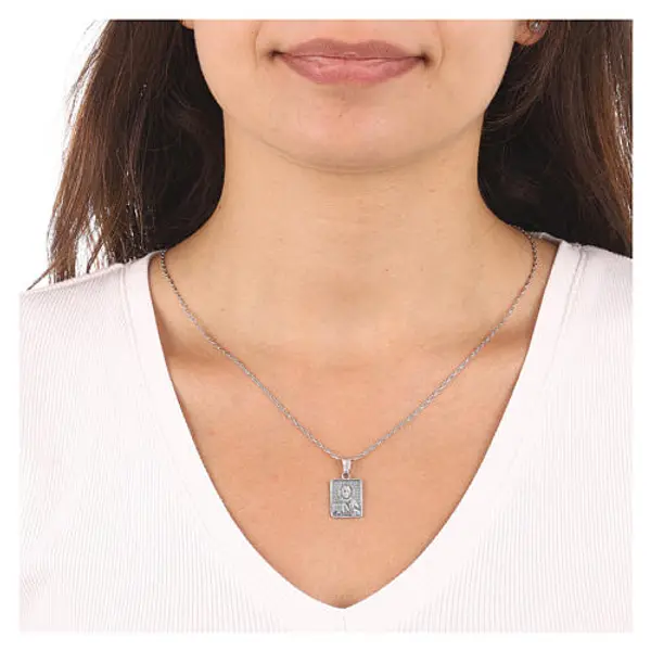 Collier AMEN médaille Christ Pantocrator argent 925 bruni