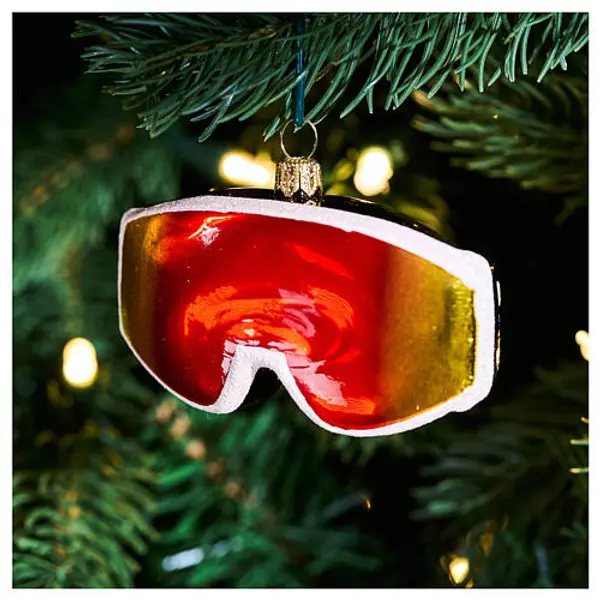 Décoration lunettes de ski sapin Noël verre soufflé h 9 cm