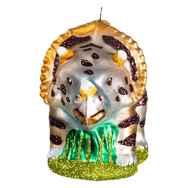 Tricératops décoration verre soufflé sapin Noël