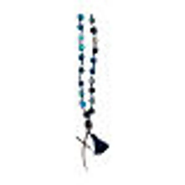 Chapelet collier en pierre agate et croix