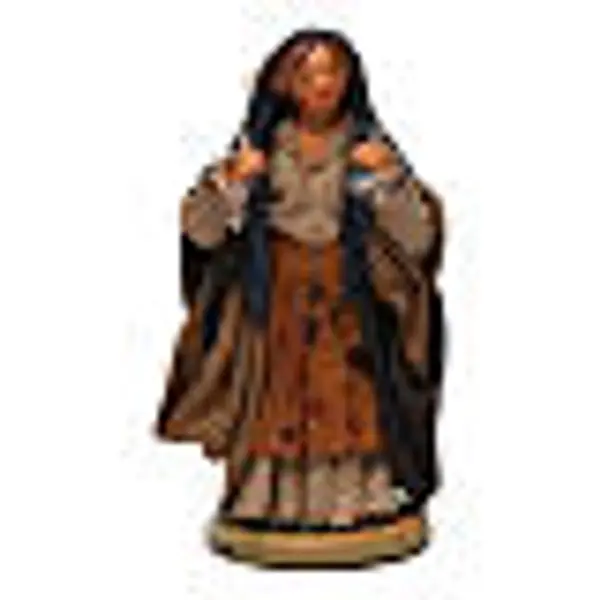 Femme avec panier et mouton 10 cm santon crèche napolitaine