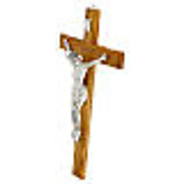 Crucifix olivier Chirst finition argent Valenti 35 cm