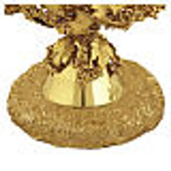 Ciboire effet pierre, décor de raisins et de feuilles, cristaux roses, 14 cm de diamètre, Pical Arte Creazioni