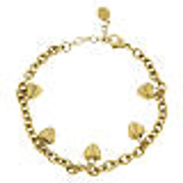 Bracelet cinq cœurs breloques or acier hypoallergénique
