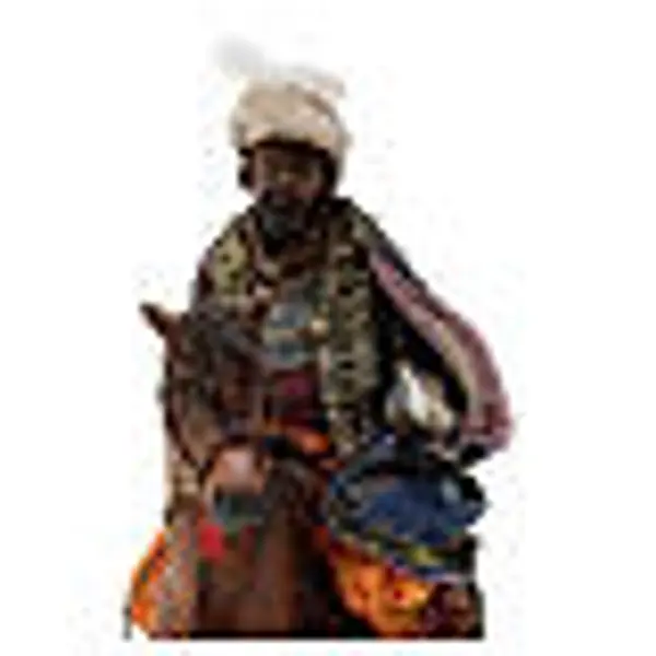 Roi Mage mulâtre sur cheval 13cm Angela Tripi