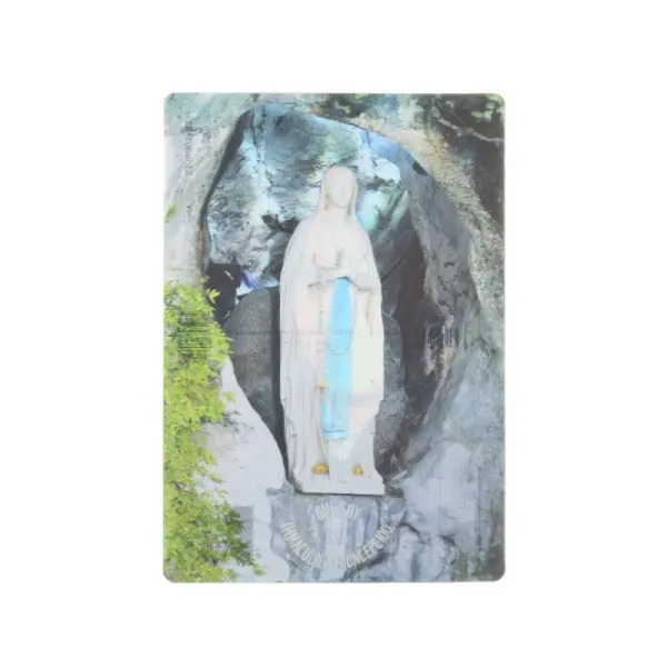 2 pieces set Our Lady of Lourdes bidimensional postcards