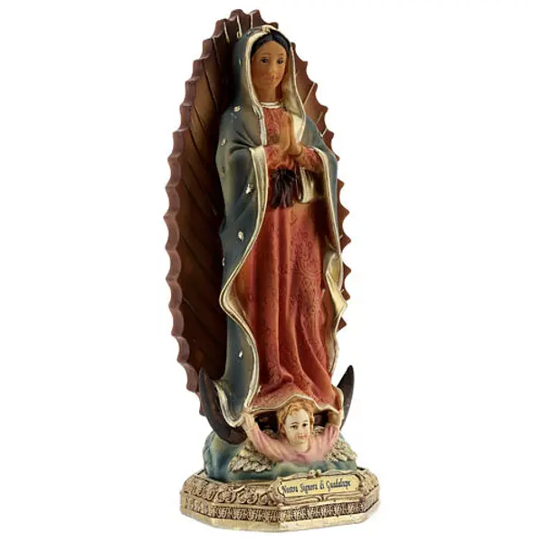 Notre-Dame de Guadalupe base baroque statue résine 23 cm