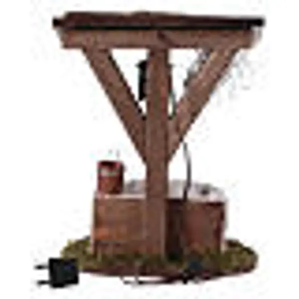 Fontaine avec lanterne éclairage électrique 12x10x7 cm crèche 7 cm