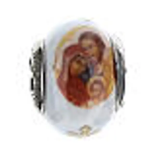 Charm Sainte Famille pour bracelets verre Murano argent 925