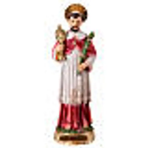 Statuette Saint Raymond 20 cm résine base dorée peinte main