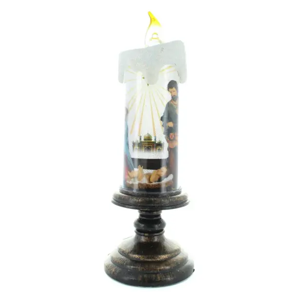 Bougie Led avec bougeoir de la Nativité