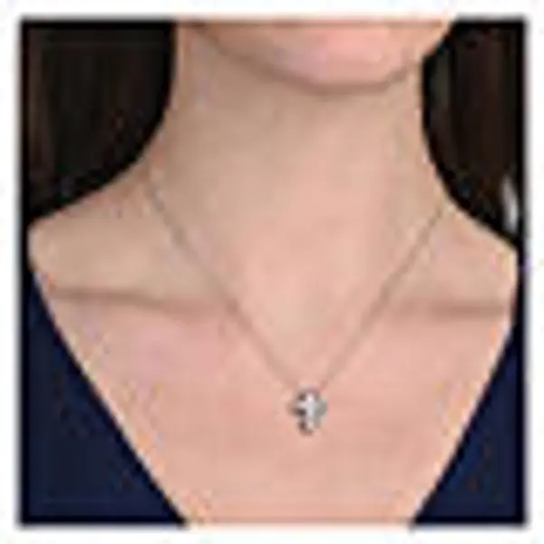 Collier Crucis zircons blancs Benedictus argent 925 rhodié