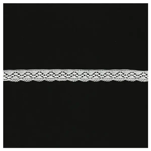 Passementerie aux fuseaux ondulée blanche 4,5 cm euros/mètre