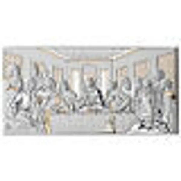 Cène De Vinci bilaminé argent détails or Valenti Argenti 32x65 cm