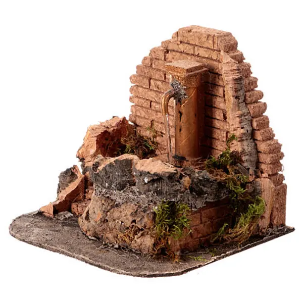 Fontaine muret et marches crèche napolitaine 10 cm 20x20x20 cm