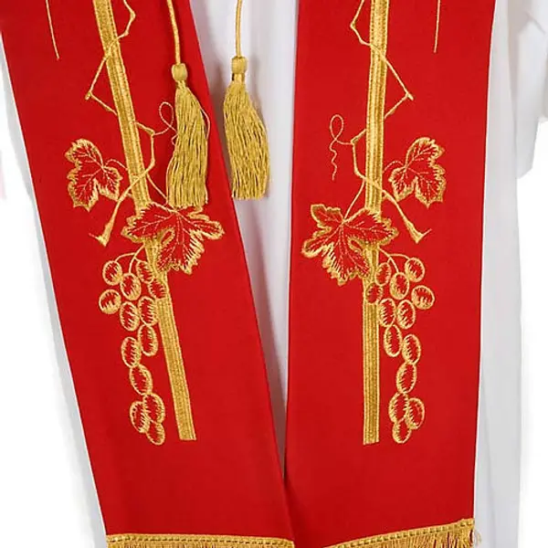Étole de prêtre croix épi raisin