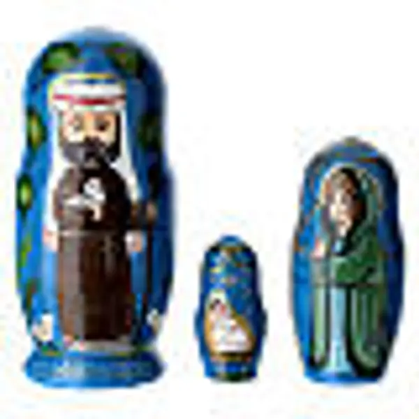 Poupée russe Nativité bleue 10 cm