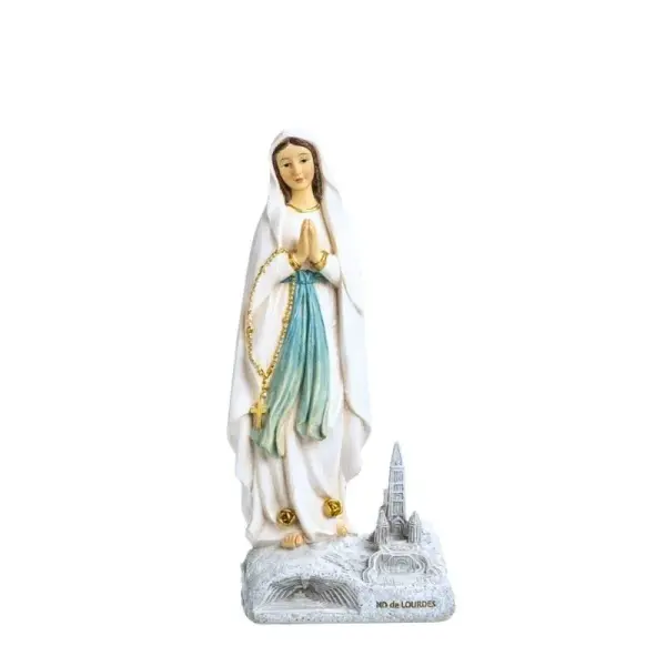 Our Lady and Basilica of Lourdes resin statue 14 cm