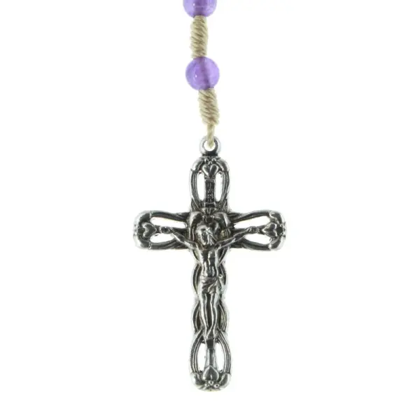 Chapelet de Lourdes en pierres de Quartz