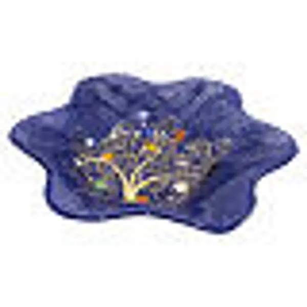 Coupe bleue en verre de Murano 15x15 cm avec Arbre de Vie et murrines