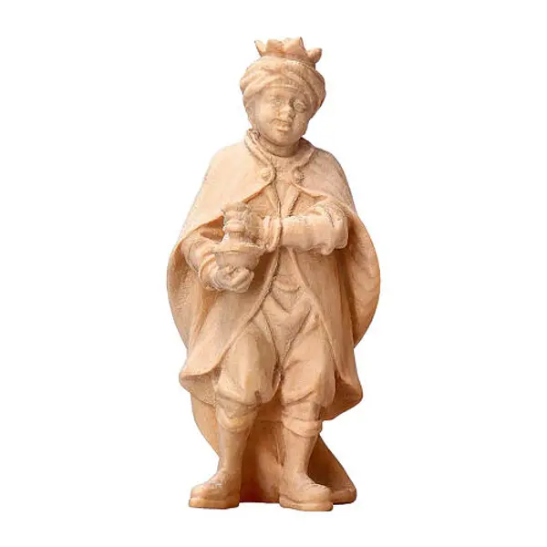 Jeune chanteur maure en pin cembro naturel crèche de montagne 12 cm
