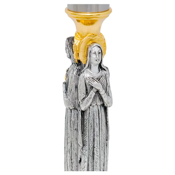 Crosse épiscopale Sacré-Cœur en palissandre avec tiges métalliques finition bicolore